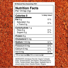 The Spice Lab taco seasoning jar close up highlighting ingredients for versatile meals