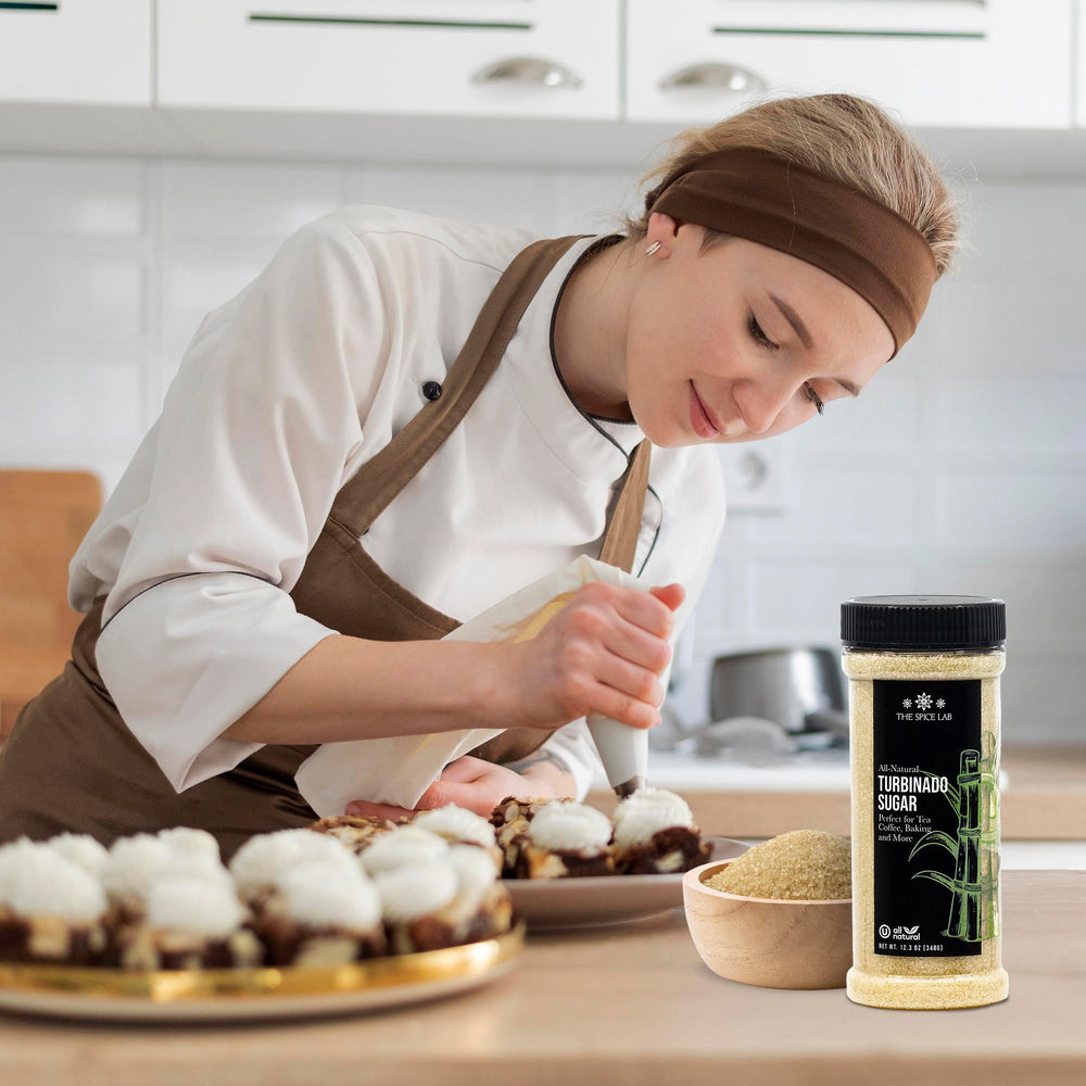 Kosher non-GMO turbinado sugar crystals for natural sweetening in pastries and desserts