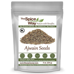 The Spice Way Ajwain seeds bottle shows fresh packaging for easy kitchen use.