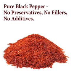 Close-up of The Spice Way Aleppo Pepper flakes showing vibrant color