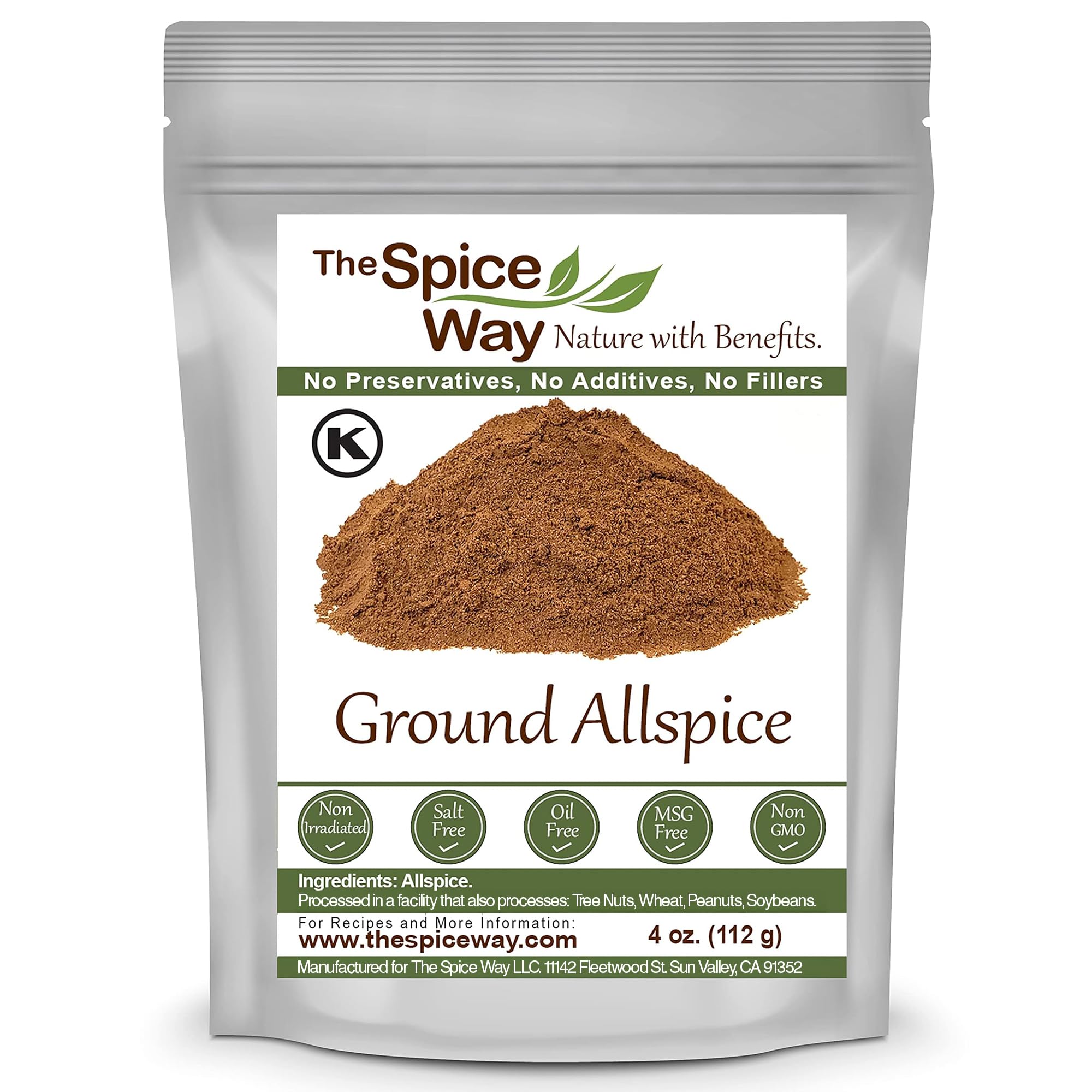 The Spice Way Allspice ground bottle on kitchen counter, ideal for curries and pastries.