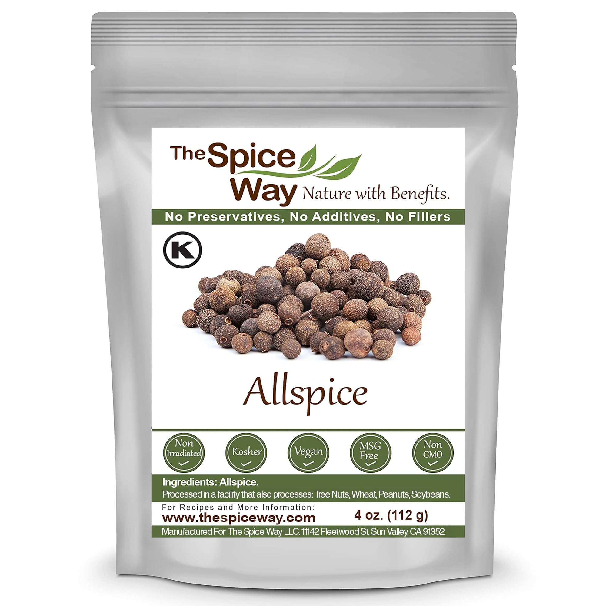 The Spice Way Allspice Whole jar on shelf adds warm depth to curries.
