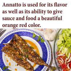 The Spice Way annatto powder jar closeup highlights rich color for recipes.