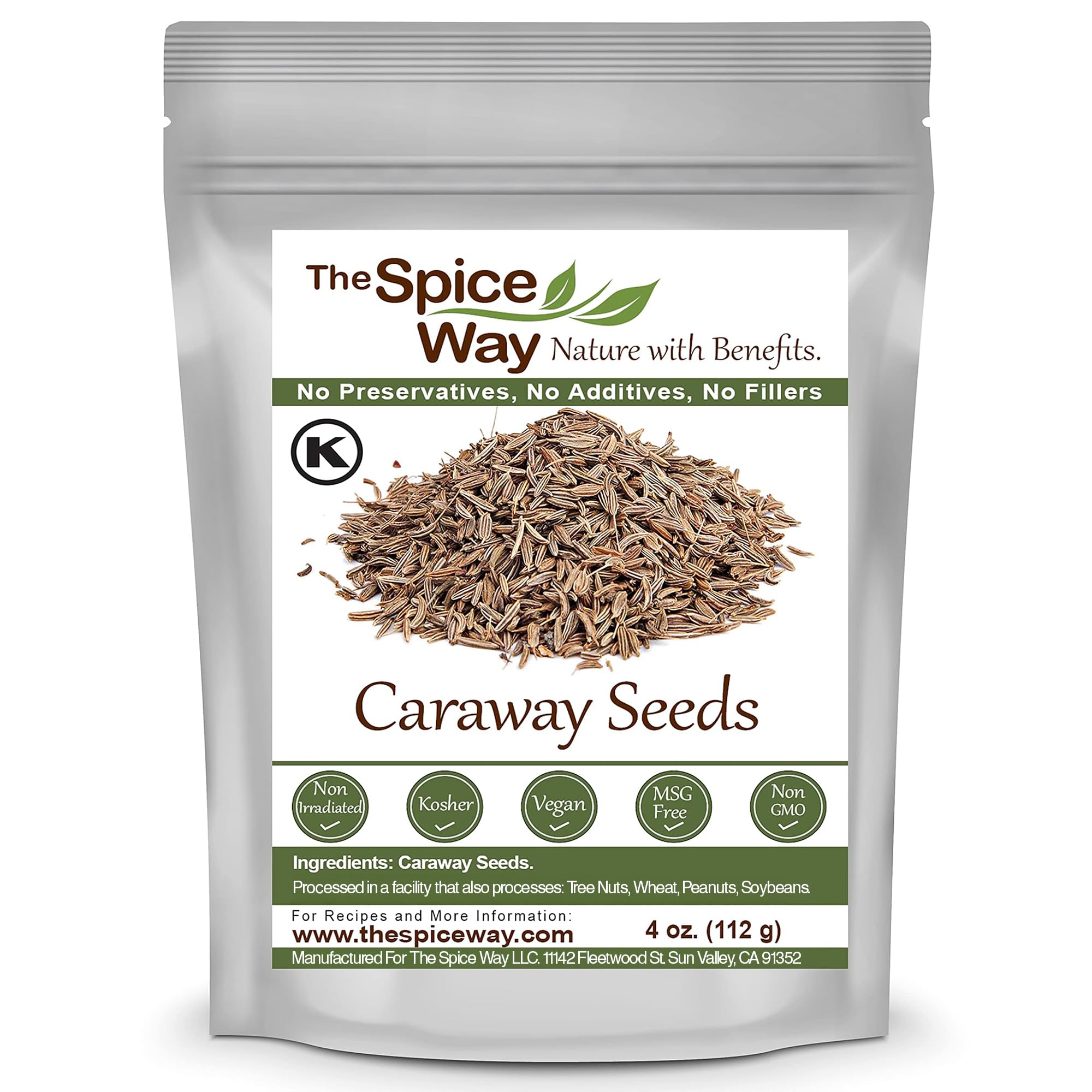 The Spice Way caraway seed whole bottle for rich breads and flavorful sauces.