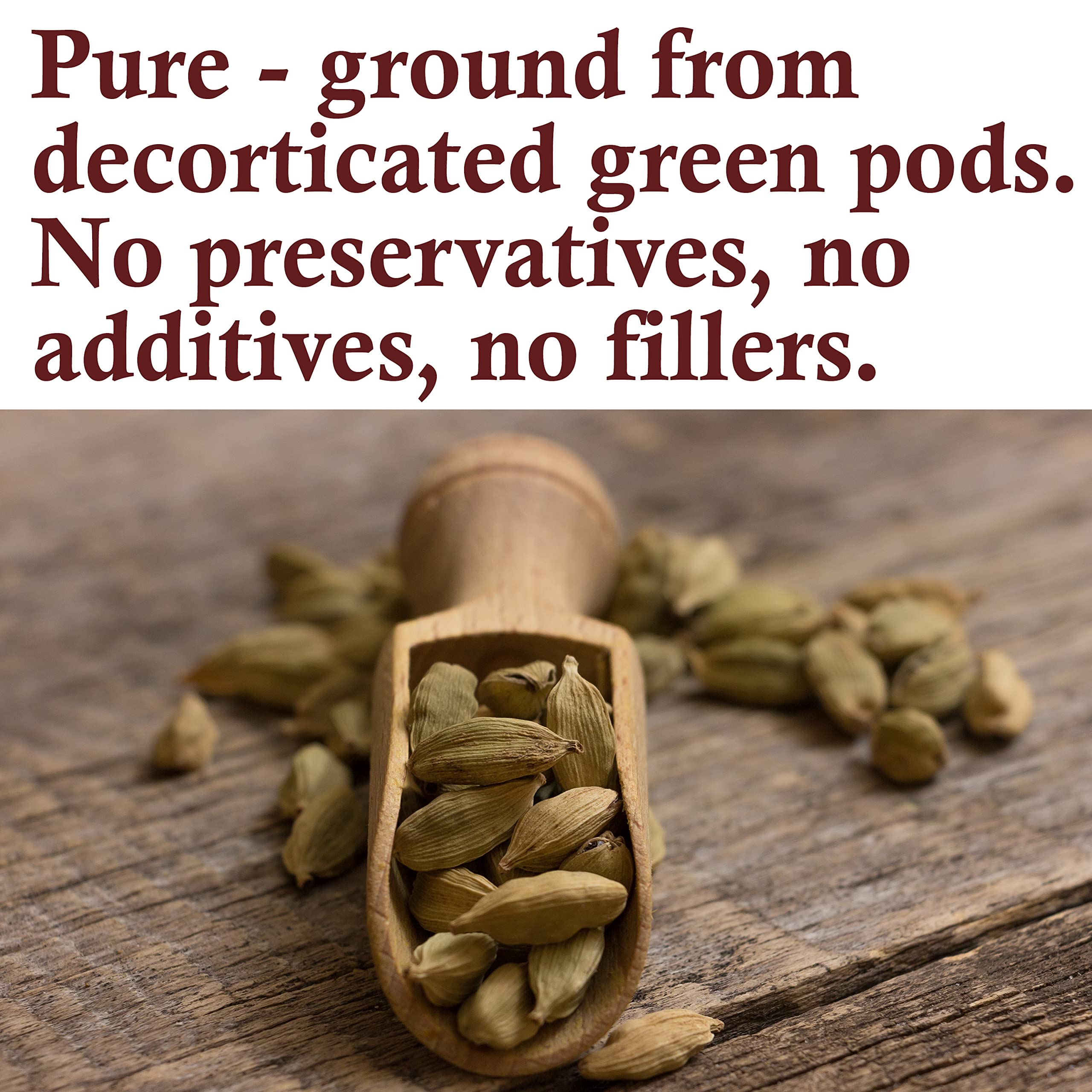 The Spice Way cardamom ground powder closeup shows vibrant color and fine texture for cooking.
