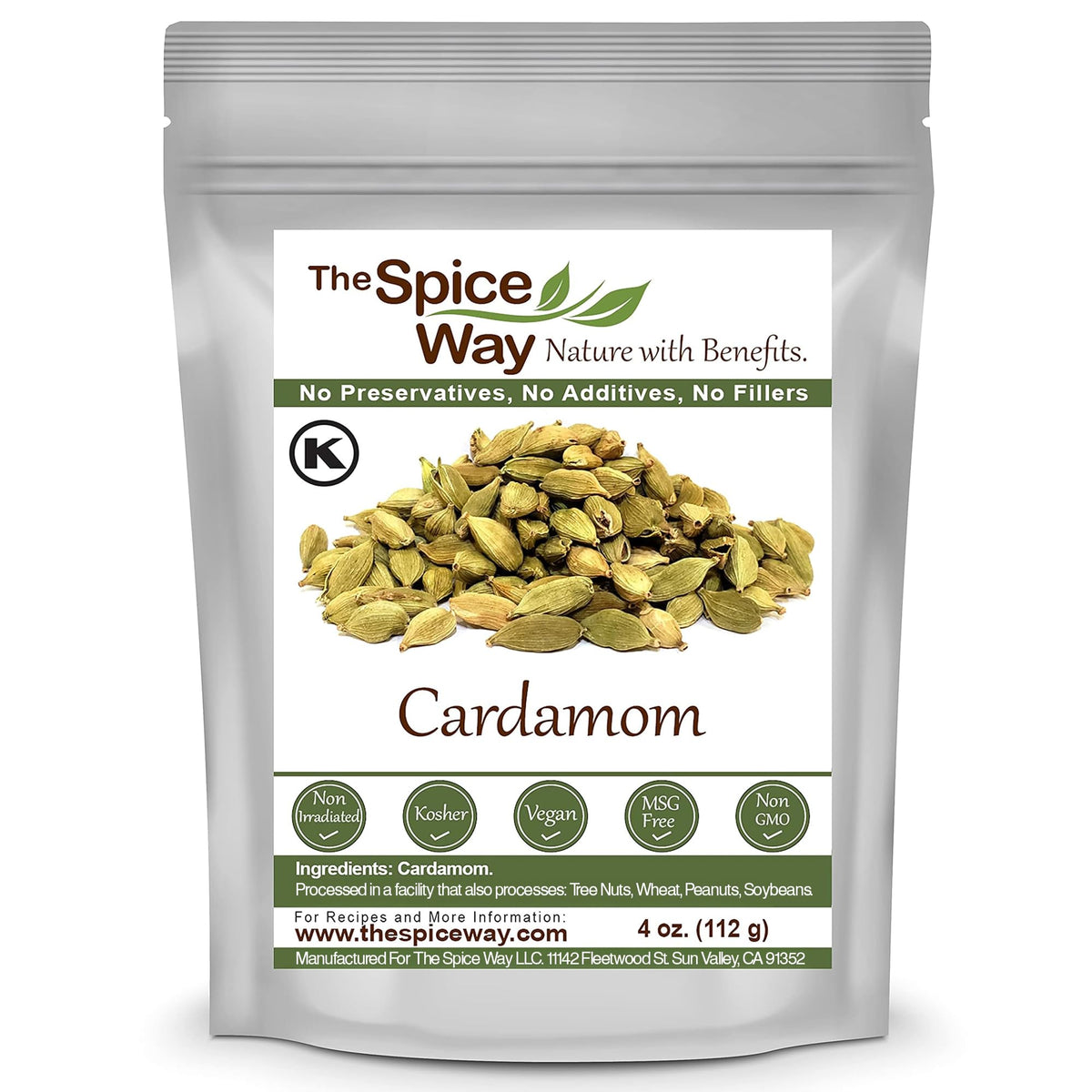 The Spice Way Cardamom Pods green pod closeup highlights fresh aroma for cooking.