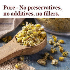 Close-up of The Spice Way chamomile petals highlighting premium quality