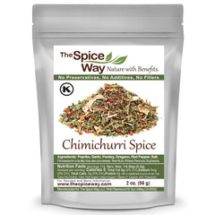 The Spice Way Chimichurri spice blend bottle ready for marinades.