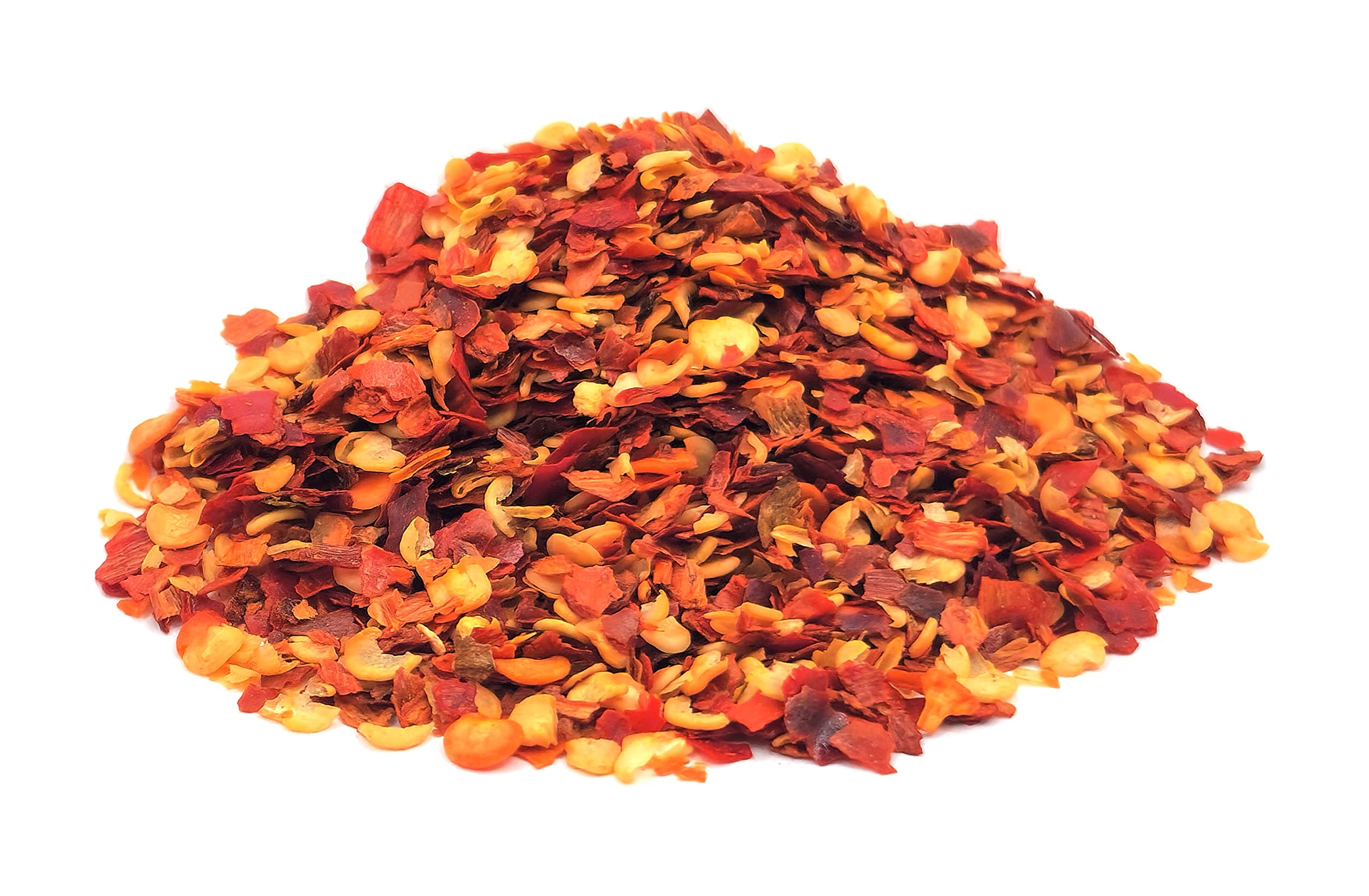 The Spice Way Crushed Red Pepper Flakes label highlights pure, natural ingredients.