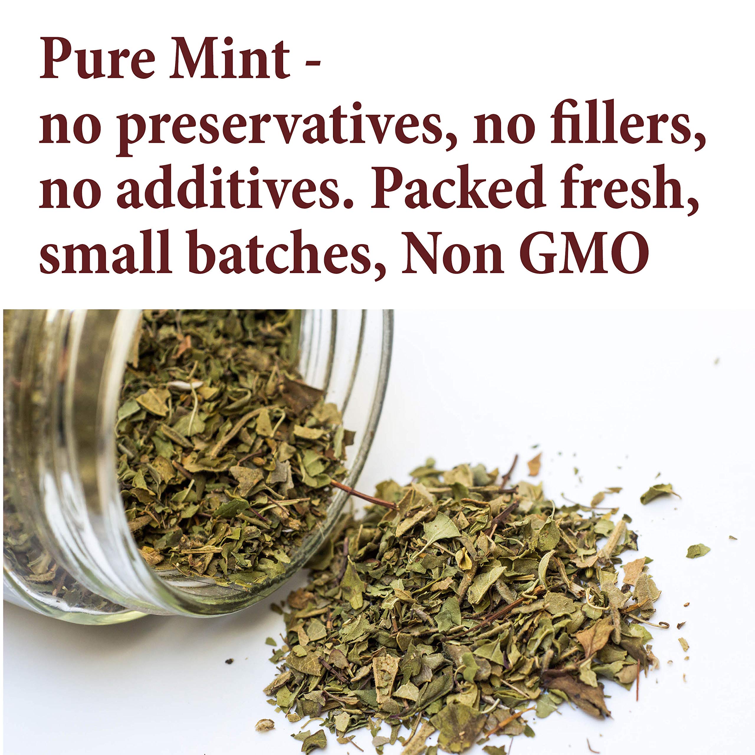 The Spice Way Dried Mint Leaves 2oz, preserves aroma for cooking.