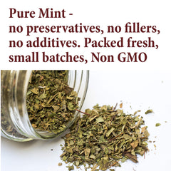 The Spice Way Dried Mint Leaves 2oz, preserves aroma for cooking.