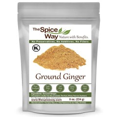 The Spice Way Ginger Powder bottle close-up for cooking aroma.