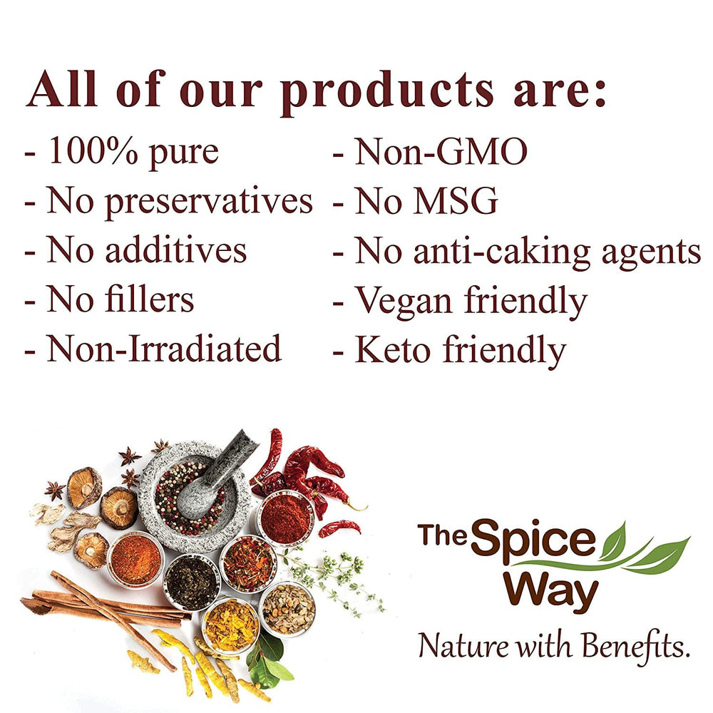 The Spice Way Gochugaru packaging front emphasizes premium, all-natural pepper flakes.