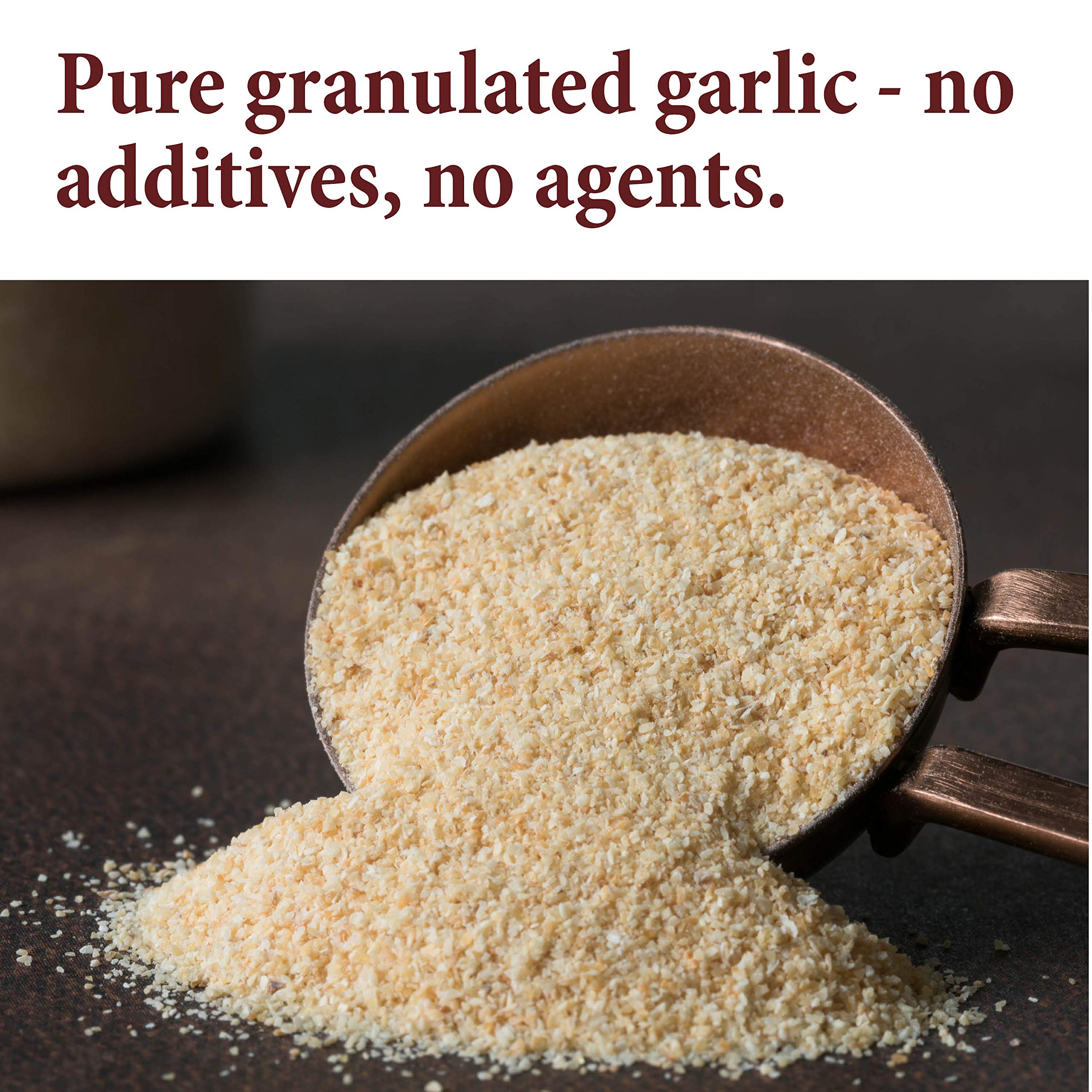 Close-up of The Spice Way granulated garlic texture for quick seasoning.