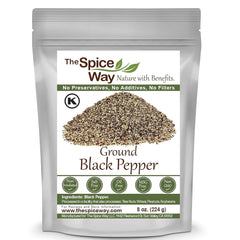 The Spice Way ground black pepper jar close-up for premium steak flavor