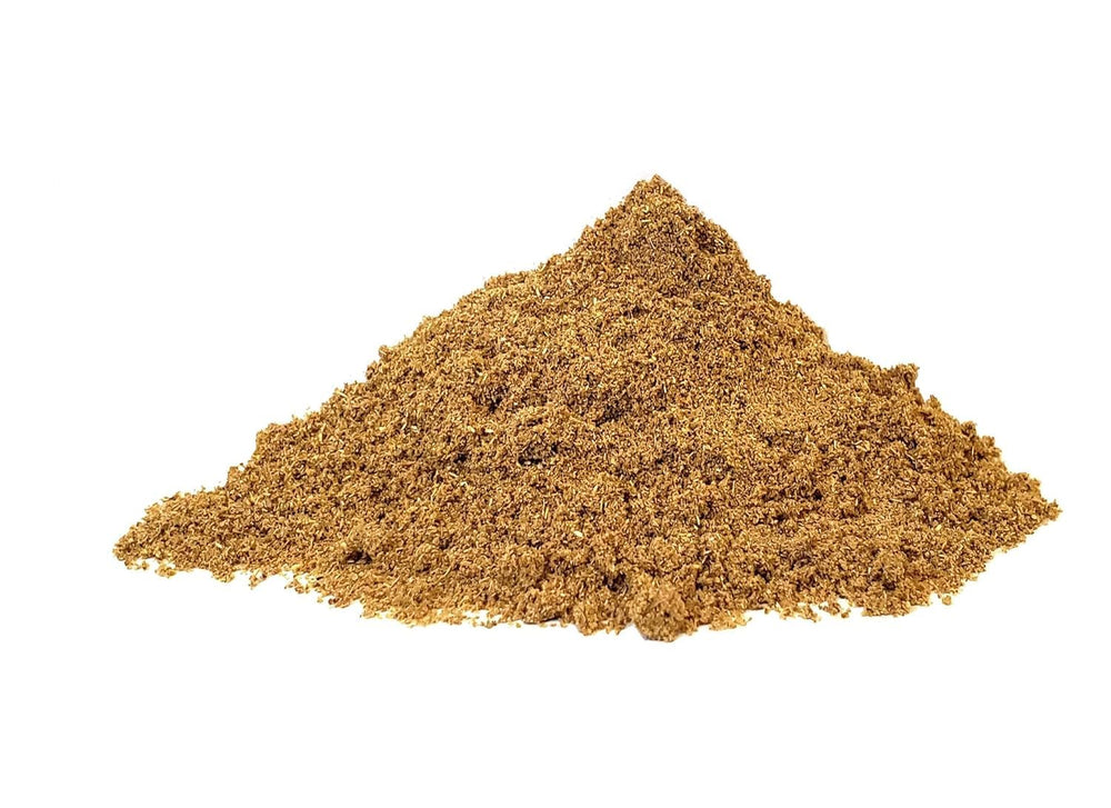 The Spice Way ground caraway seeds label closeup highlights pure, additive-free quality.