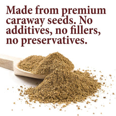 The Spice Way ground caraway seeds in a spice mill for fresh grinding.