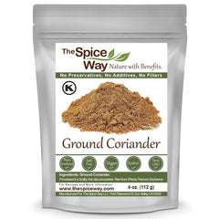 The Spice Way Ground Coriander 4oz bag ready for everyday cooking.