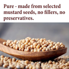 The Spice Way ground yellow mustard seed jar closeup highlights fresh, premium quality.