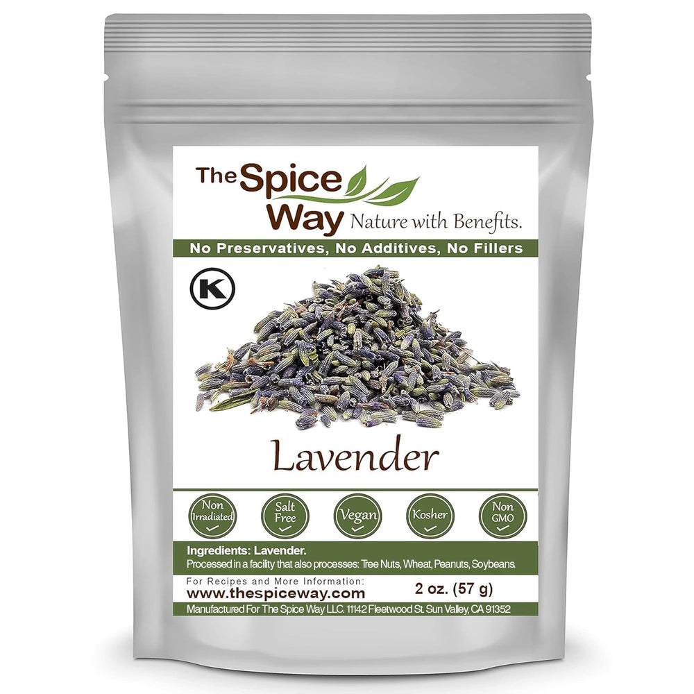 The Spice Way lavender flowers 2oz bag ready for tea and cooking.