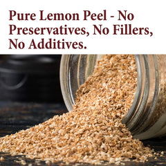 The Spice Way lemon zest granules closeup for baking and seasoning