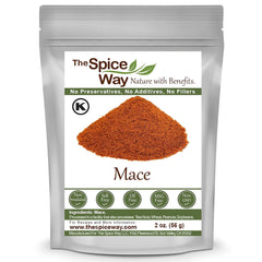 The Spice Way Mace Ground bottle pour adds warm aroma to soups and stews.