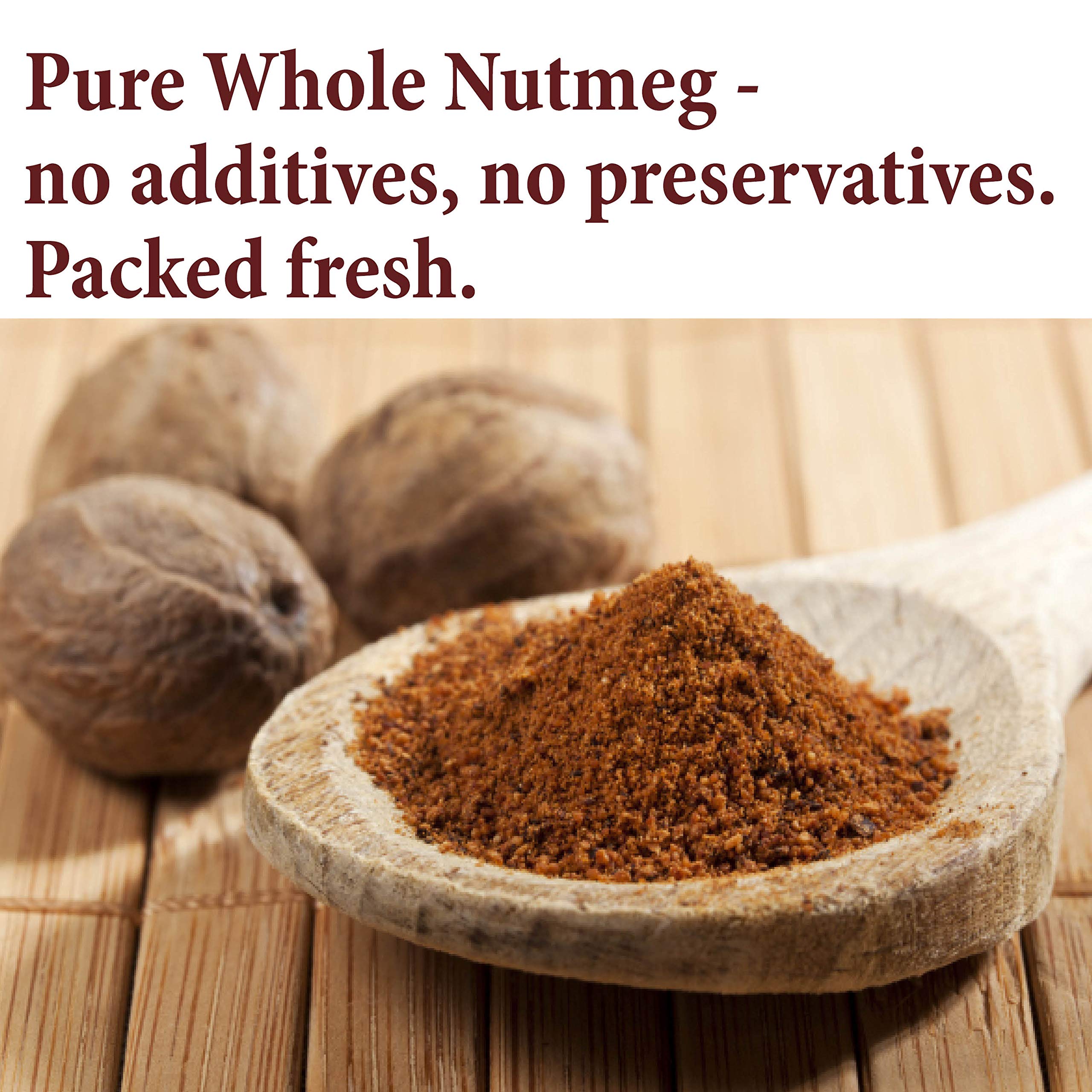 The Spice Way Nutmeg Whole closeup seeds show premium quality for authentic flavor.