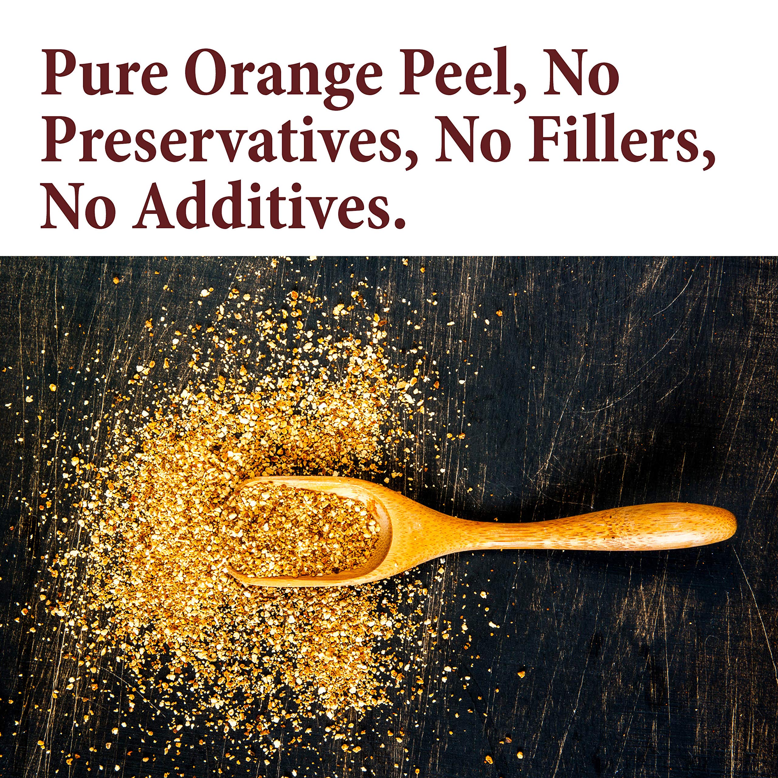 The Spice Way orange peel granules on kitchen counter ready to flavor sauces