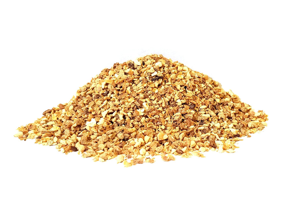 The Spice Way orange peel granules added to a spice blend for aroma