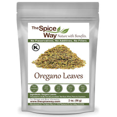 The Spice Way oregano leaves close-up show rich dried herb ideal for cooking.