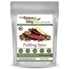 The Spice Way Pickling Spice bottle ready for fresh pickles.