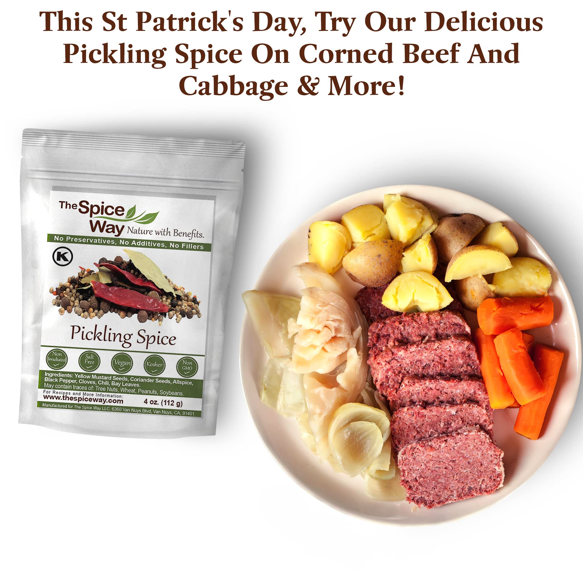 The Spice Way Pickling Spice adds depth to corned beef preparation.
