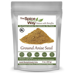 The Spice Way Premium Anise Seeds ground bottle enhances baking and tea with licorice notes
