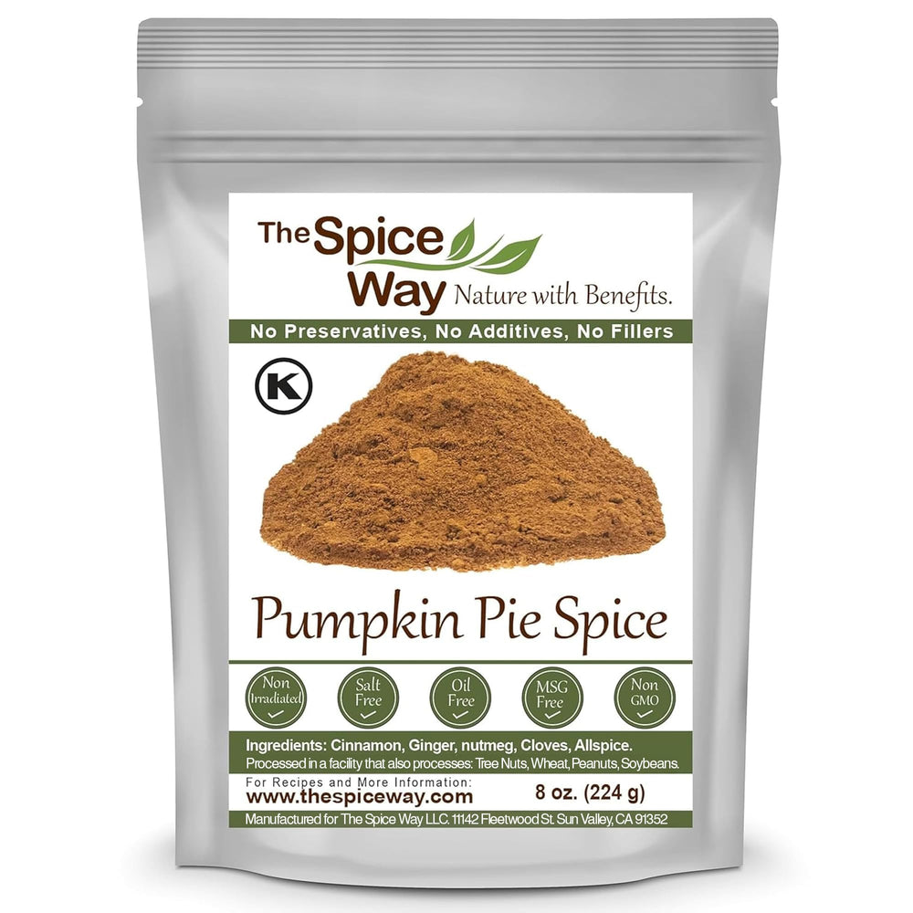 The Spice Way Pumpkin Pie Spice bottle front, ideal for autumn baking.