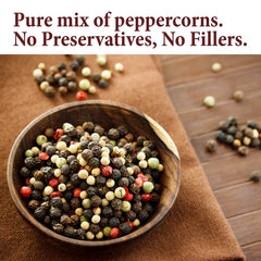 The Spice Way Rainbow Peppercorn Blend in a bowl demonstrates colorful, versatile seasoning.