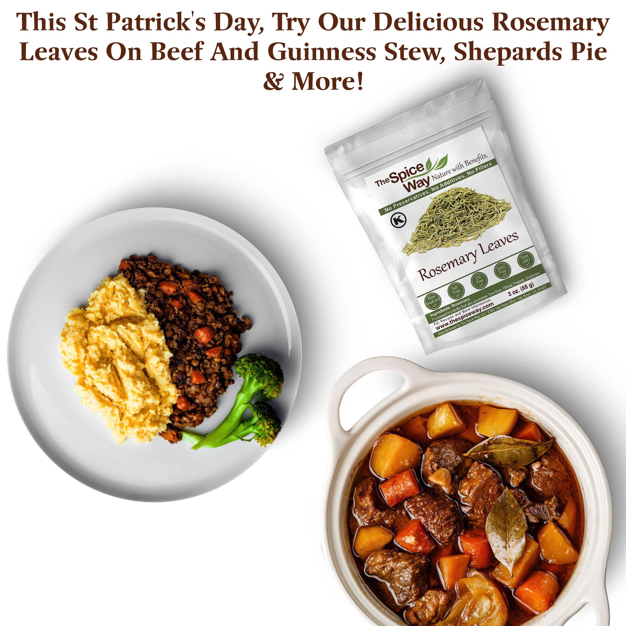 The Spice Way rosemary leaves kitchen counter image evokes easy weeknight flavor.