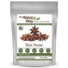 The Spice Way star anise in packaging close-up shows freshness and purity.