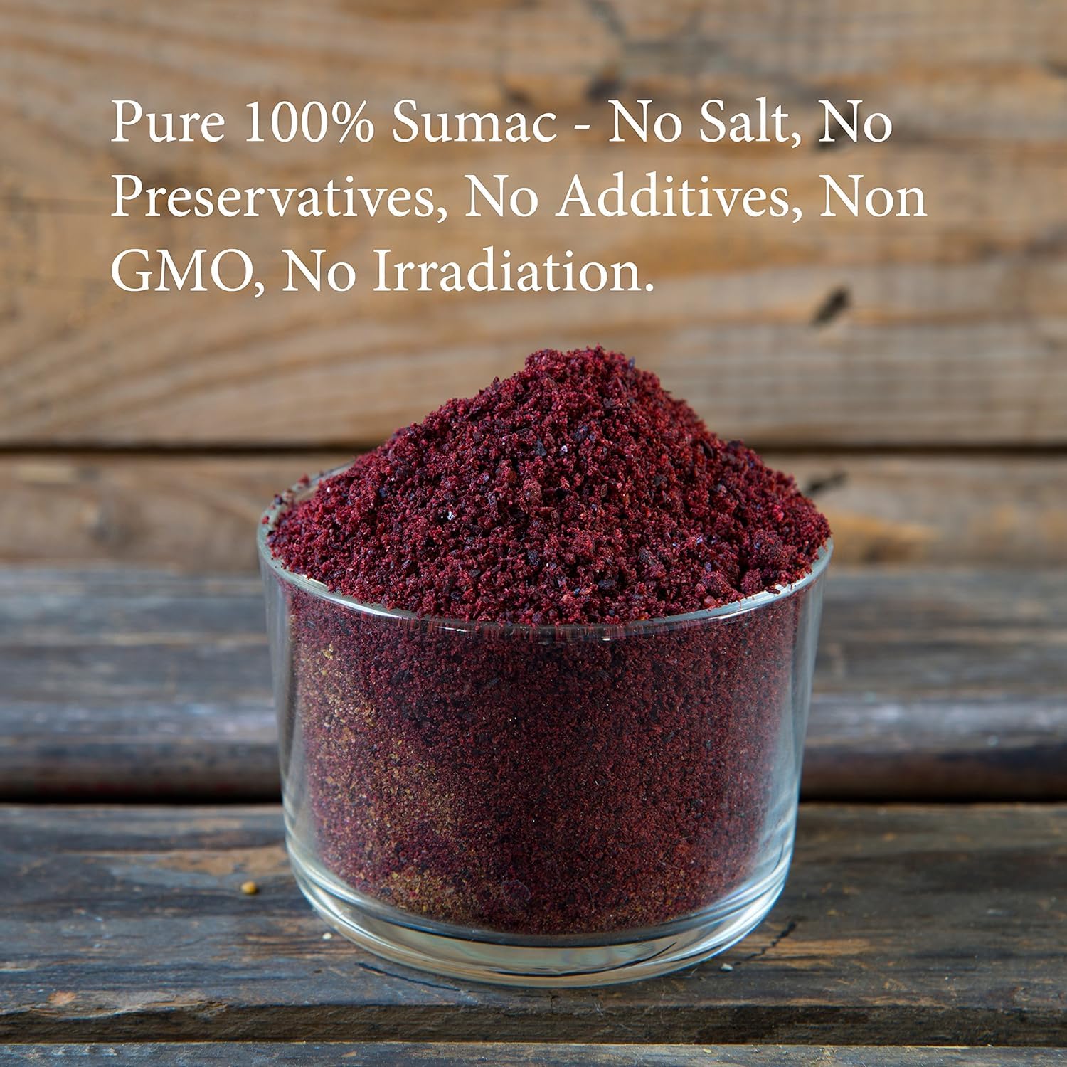The Spice Way sumac bag with dried grains highlights purity and premium flavor.