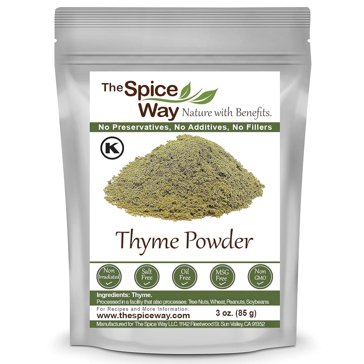 The Spice Way thyme seasoning ground jar enhances poultry with bright herbal aroma