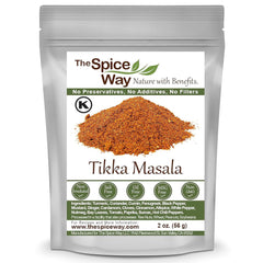 The Spice Way Tikka Masala spice jar for rich, aromatic meat dishes.