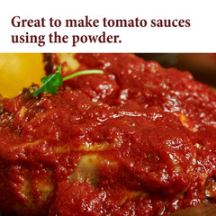 Tomato powder dissolving in water to make tomato paste with The Spice Way