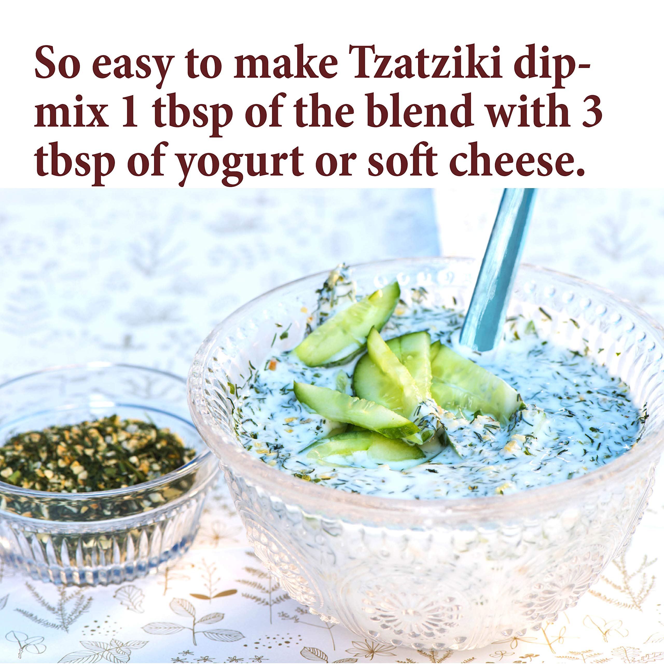 The Spice Way Tzatziki Dip ingredients feature fresh herbs for vibrant flavor