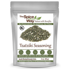 The Spice Way Tzatziki Dip packaging highlighting premium farm-to-table spices for easy entertaining