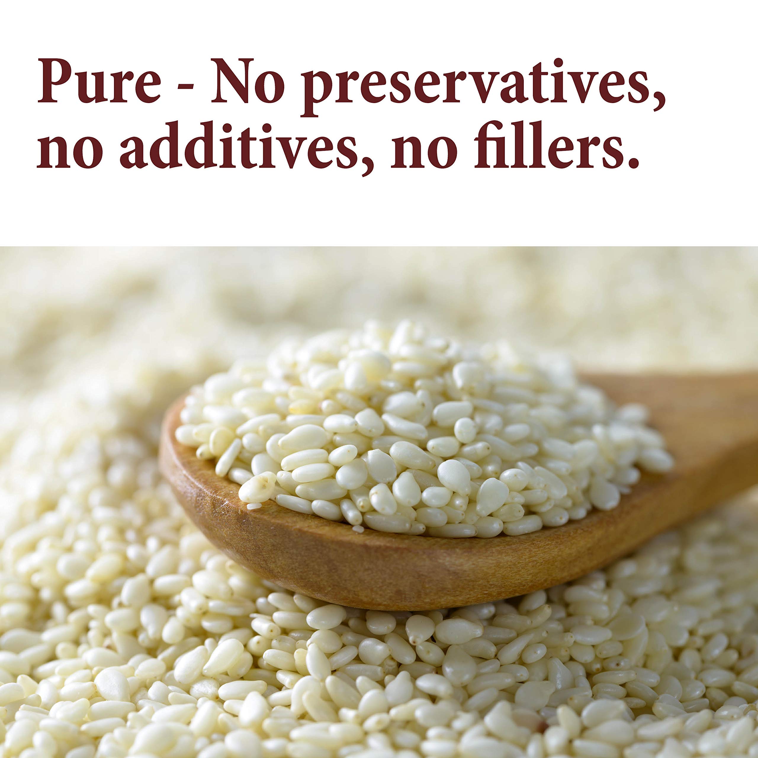 Close-up of The Spice Way white sesame seeds showing clean kernels