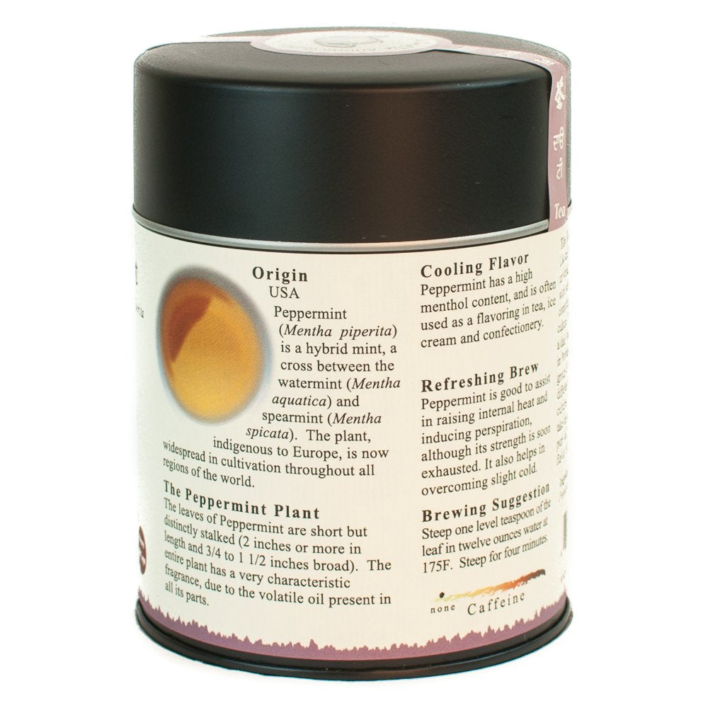 The Tao of Tea peppermint leaves deliver natural flavor for caffeine-free evenings.
