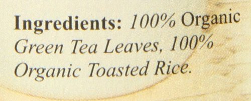 Organic ingredients of Genmaicha: green tea leaves and toasted rice