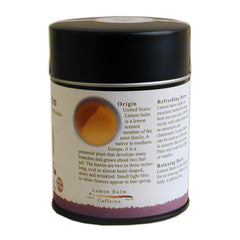 The Tao of Tea organic lemon balm leaves signal caffeine-free herbal comfort.