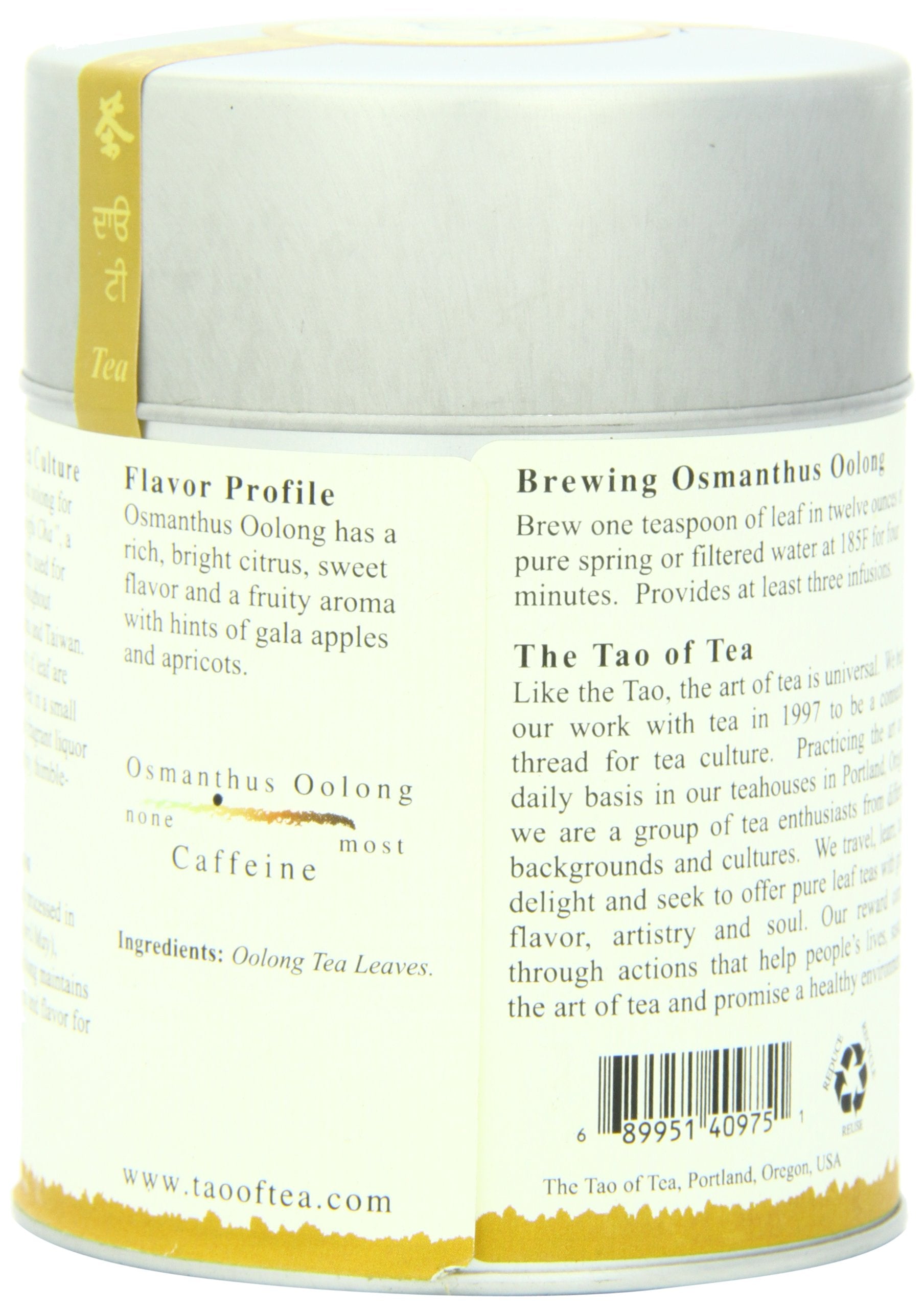 The Tao of Tea Osmanthus Oolong packaging highlighting premium loose leaf