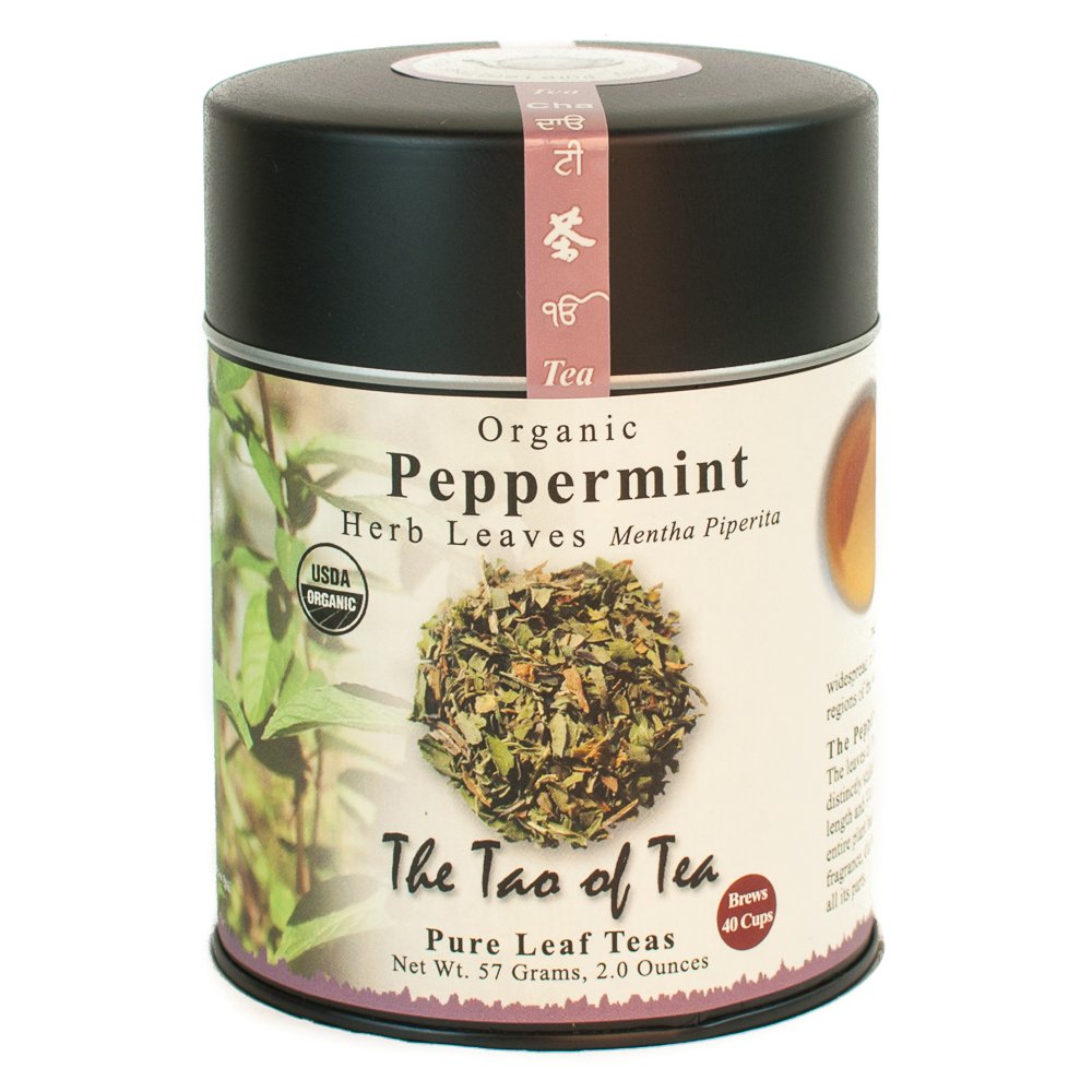 The Tao of Tea peppermint leaves loose leaf for fragrant, caffeine-free herbal infusion.