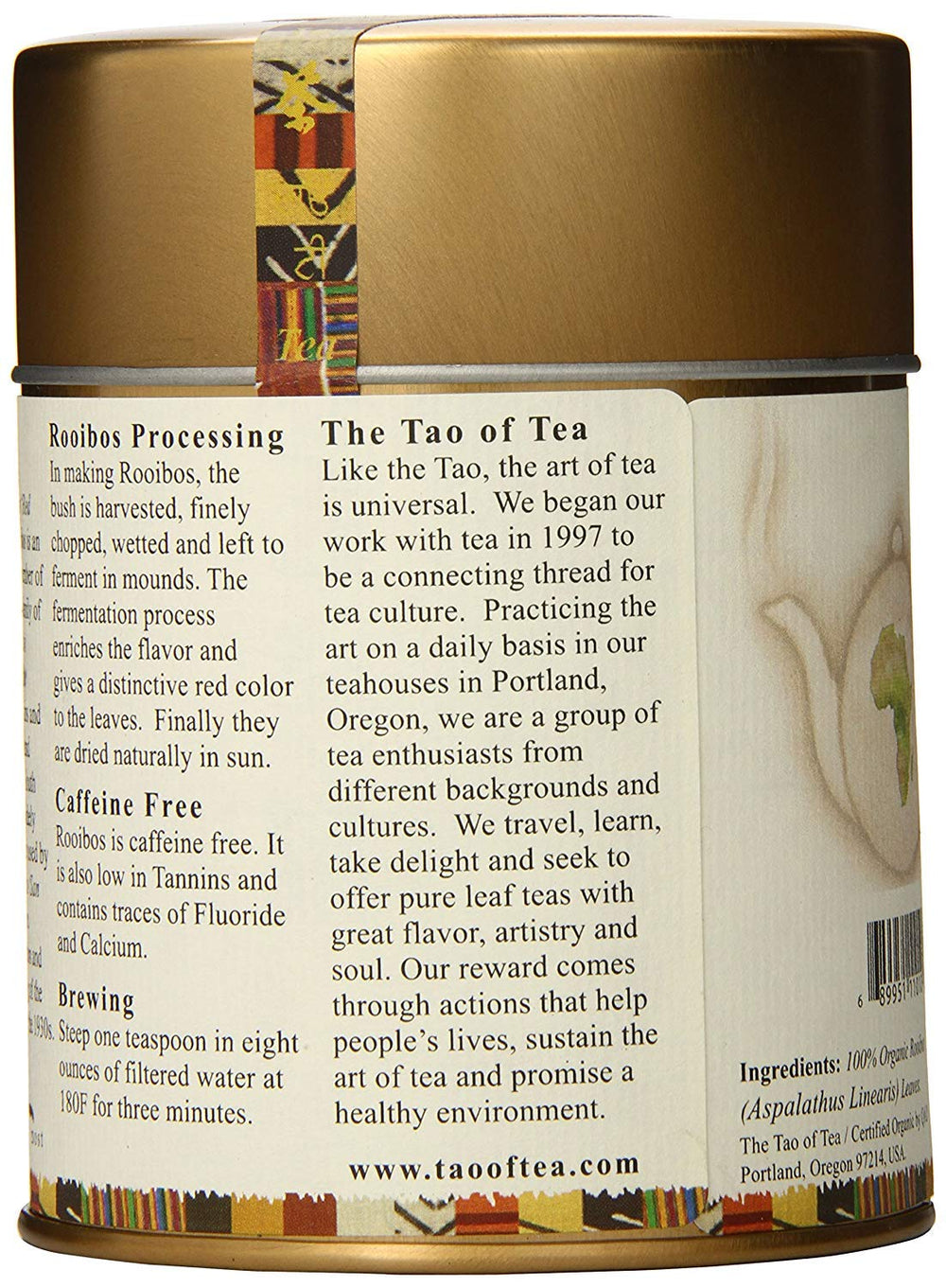The Tao of Tea Rooibos steep reveals vanilla-earthy aroma for caffeine-free evenings.